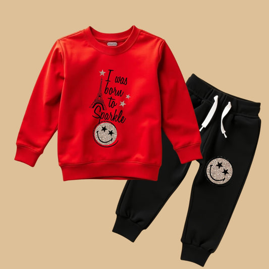 Soft Sweatshirt & Bottoms (Red & Black)