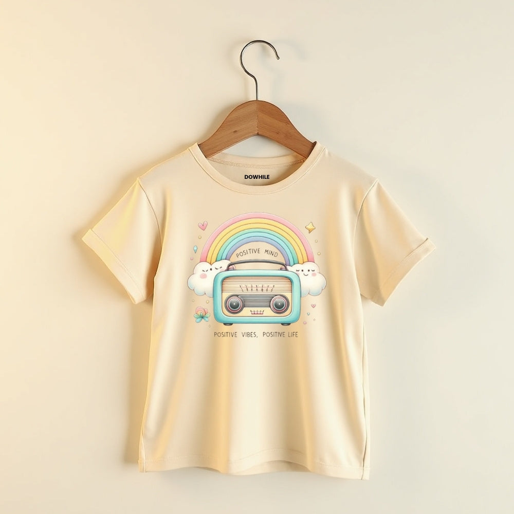 Playful Prints T-Shirt & Track Set (Beige & Navy)