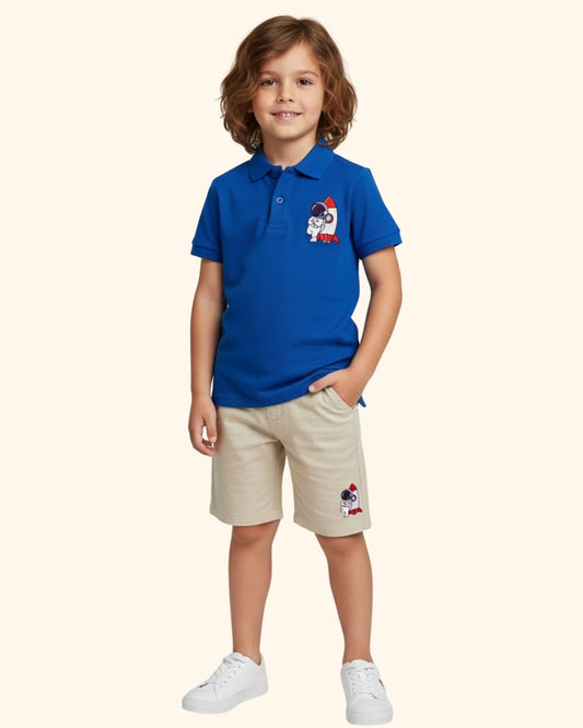 Unisex Kids Polo & Shorts Combo