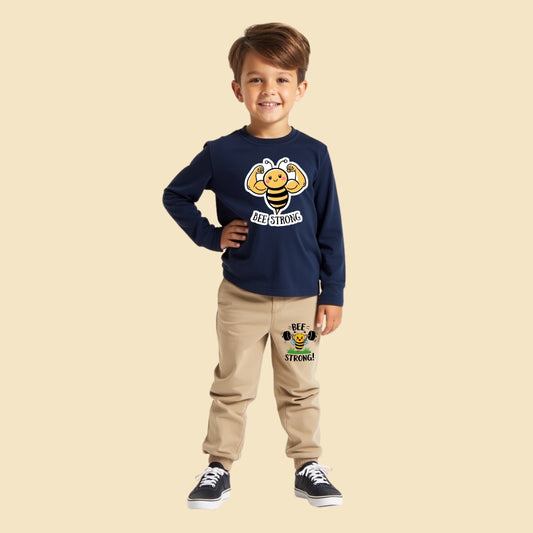Full Sleeve Comfort Sets for Kids (Navy & Beige)