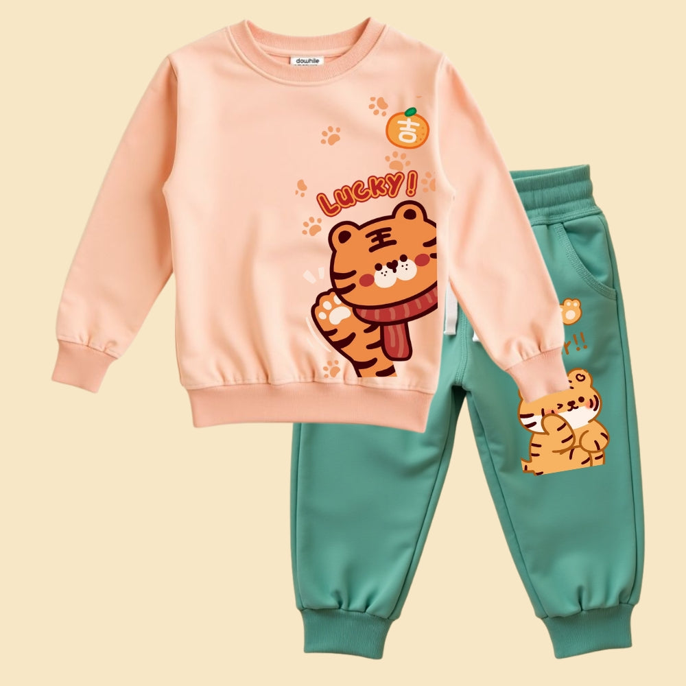 Trendy Printed Sweatshirt & Track Pant Outfit