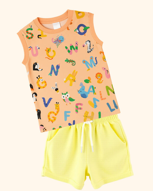 Stylish Kids Sleeveless Tee With Short Set