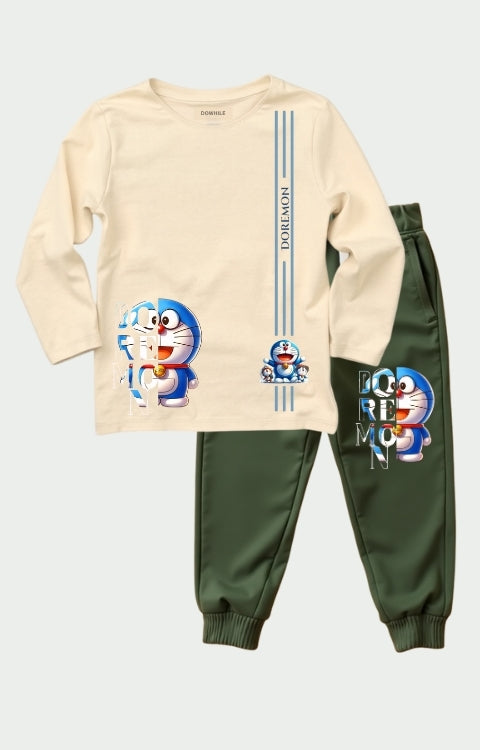 Printed Full Sleeve Co-ord Sets (Beige & military Green)