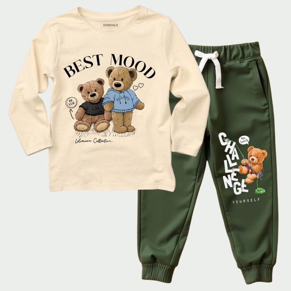 Printed Full Sleeve Co-ord Sets (Beige & military Green)