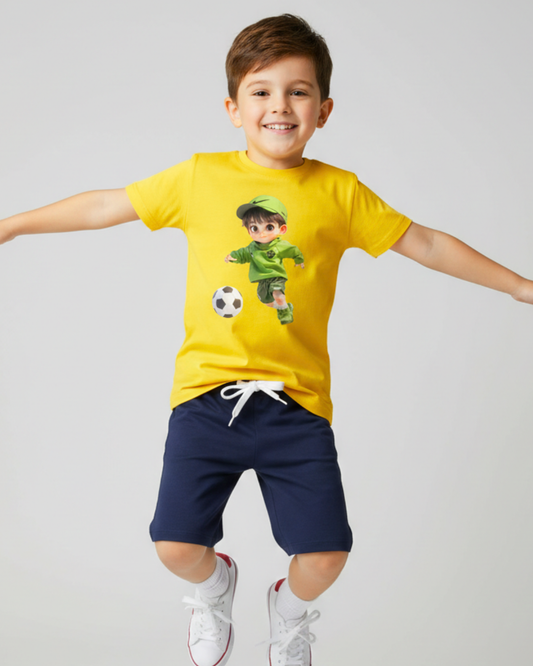 Printed Casual T-Shirt and Shorts Set