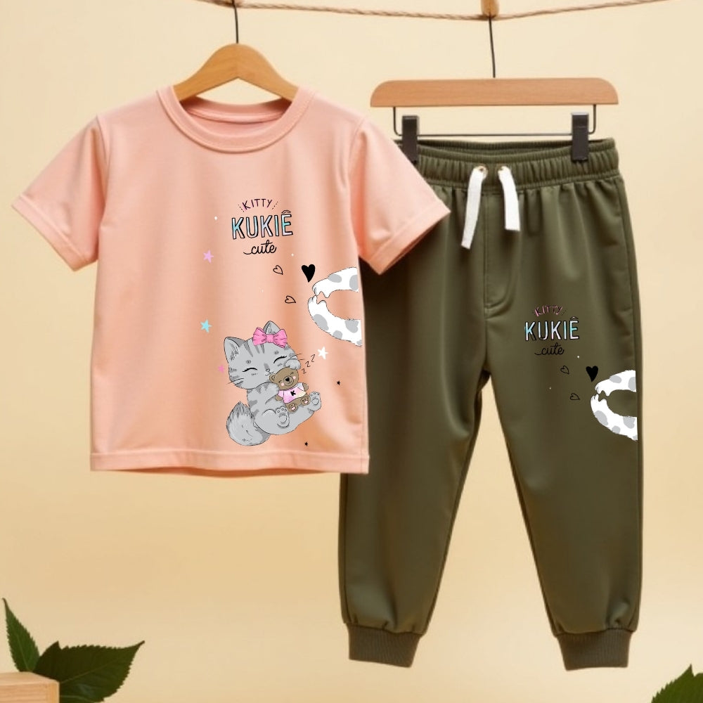 Kids Wear – Printed T-Shirt with Track Pants