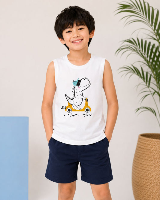 Sleeveless kids cotton T-Shirt shorts set