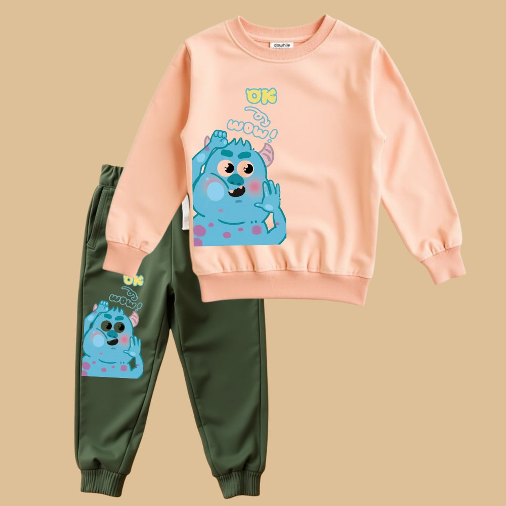 Printed Sweatshirt- Track Pant Cord Set