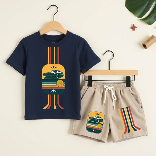 Junior Style Print T-Shirt & Shorts Sets