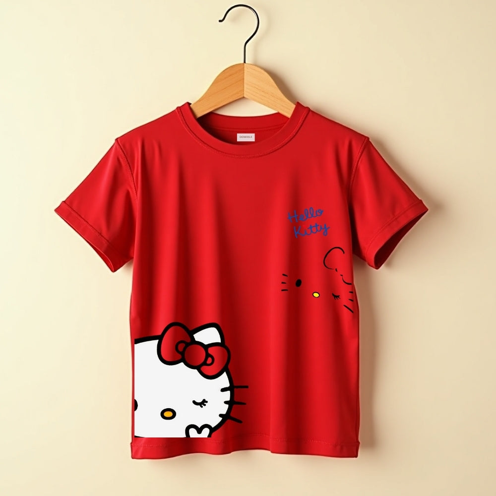 Classic T-Shirt with Track Pants - Red & Grey Melange