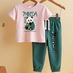 Cotton Printed T-Shirt & Track Pants for Kids