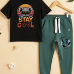 Casual Comfort Printed T-Shirt & Track Pant Sets
