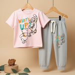 Cotton Printed Top & Track Pants for Kids