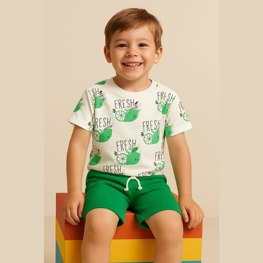 Kids Matching T-Shirt Shorts Outfit (Printed)