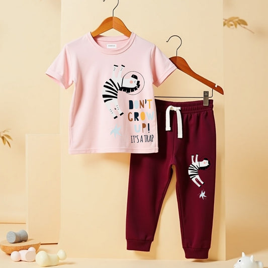 Cotton Printed Top & Track Pants for Kids