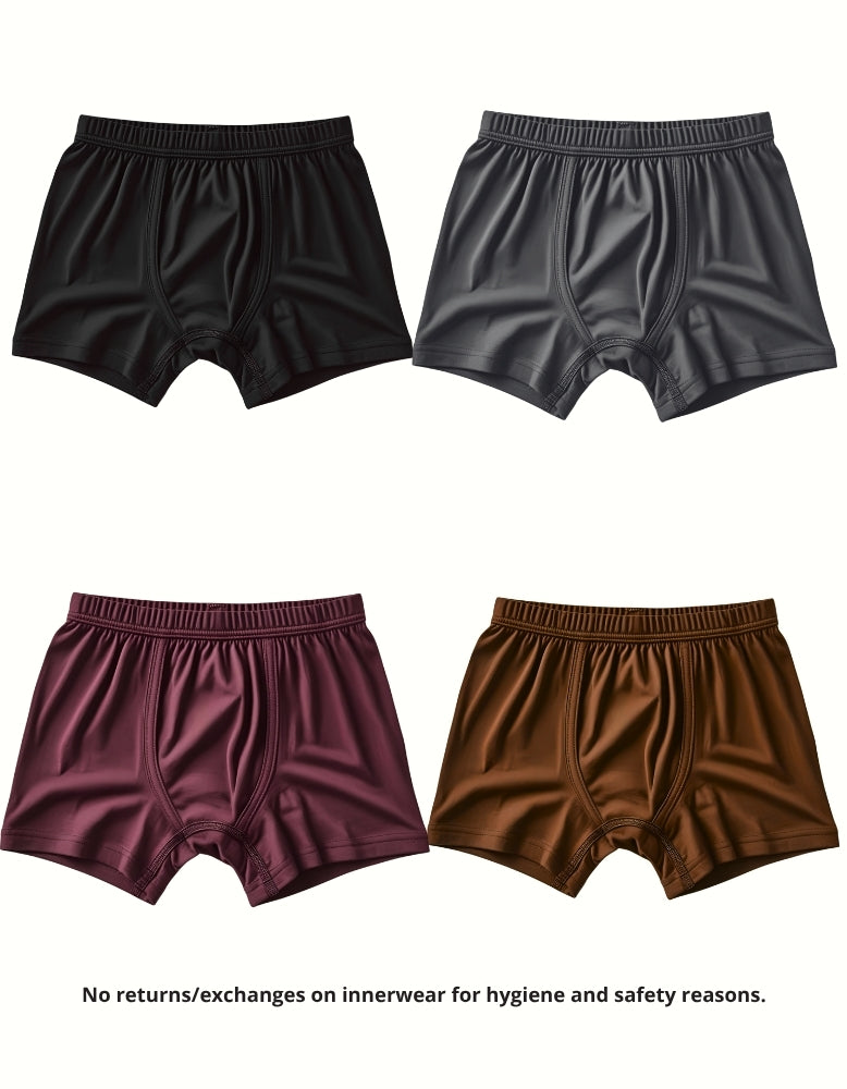 Premium Cotton Kids Trunks – 4 Pack