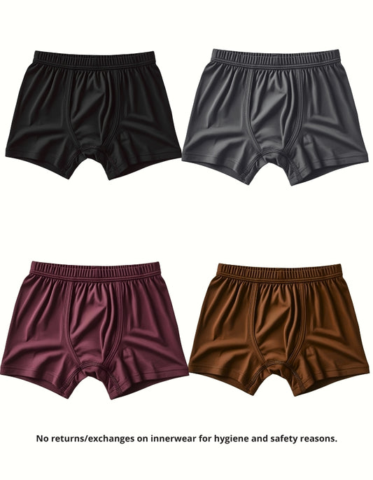 Premium Cotton Kids Trunks – 4 Pack