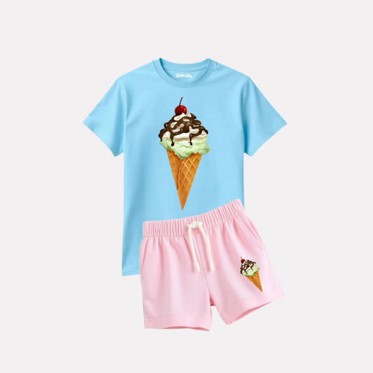 Tasty Tykes – Foodie Print T-Shirt & Shorts