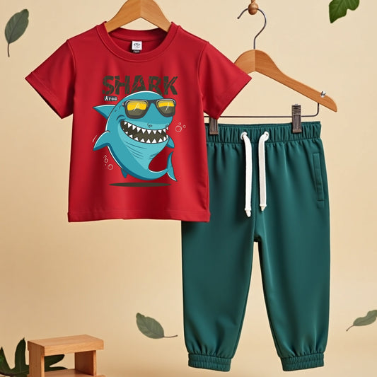 Junior Style Printed T-Shirt & Track Pant Sets
