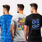 Men's 3-Pack Printed Round Neck Cotton T-Shirts