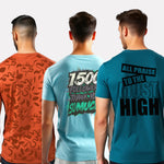 Men's 3-Pack Printed Round Neck Cotton T-Shirts