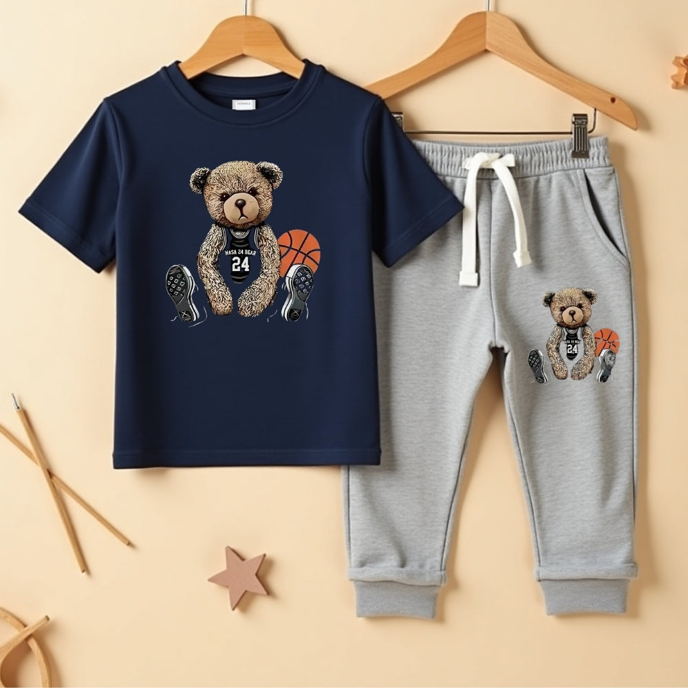 Kids Printed T-Shirt & Track Pants Set