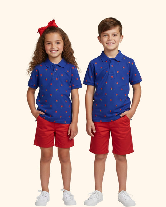 Unisex Kids Polo Tee with Shorts