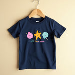 Casual Vibes Tee & Pant Set-Navy & Grey Melange