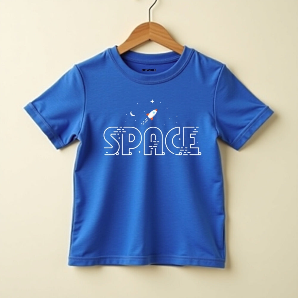 Playful Prints T-Shirt & Track Set (Royal Blue & Beige)