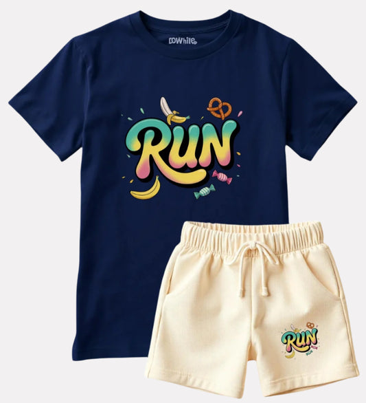 Boys Printed T-Shirt Shorts Cotton Set