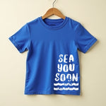 T-Shirt & Track Set Printed Style- Royal Blue & Beige