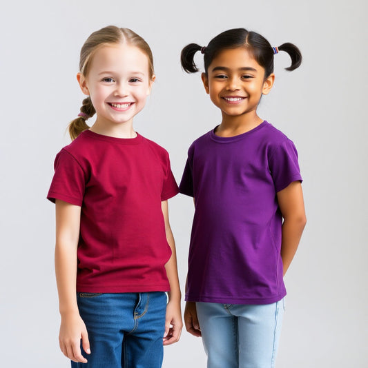 Girls 2 Pack Combo T-Shirt (Lavender and Maroon)