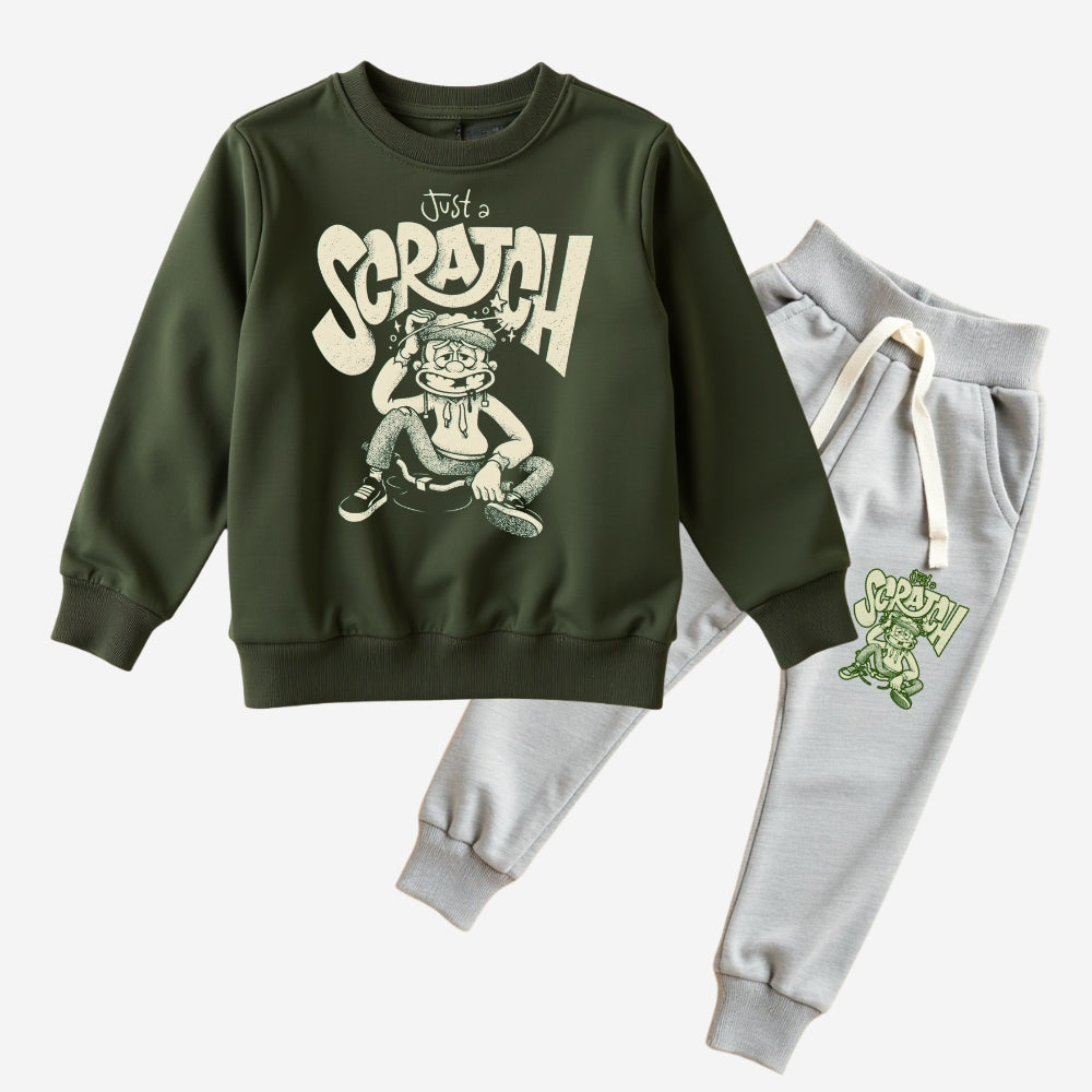 Printed Sweatshirt with Matching Track Pants