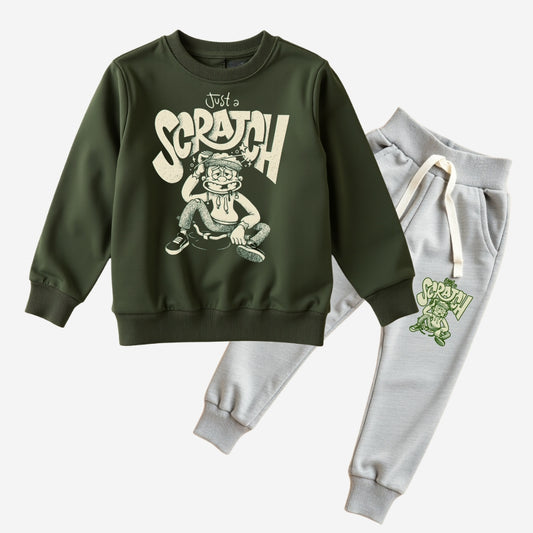 Printed Sweatshirt with Matching Track Pants