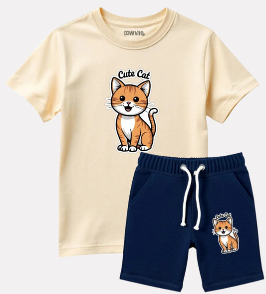 Unisex T-shirt with Shorts Cotton Set