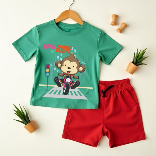 Style Print T-Shirt & Shorts Sets