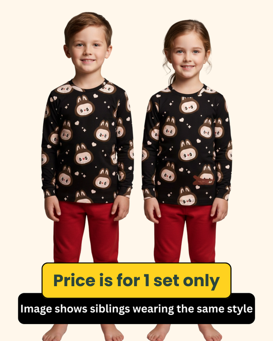 Printed Allover Tee with Track Set