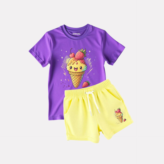 Delights Unisex T-shirt & Shorts for Kids