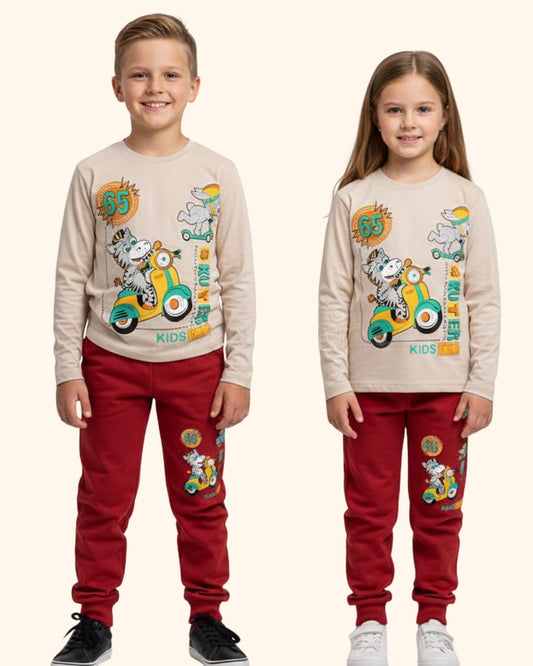 Printed Full Sleeve T-Shirt & Track Set