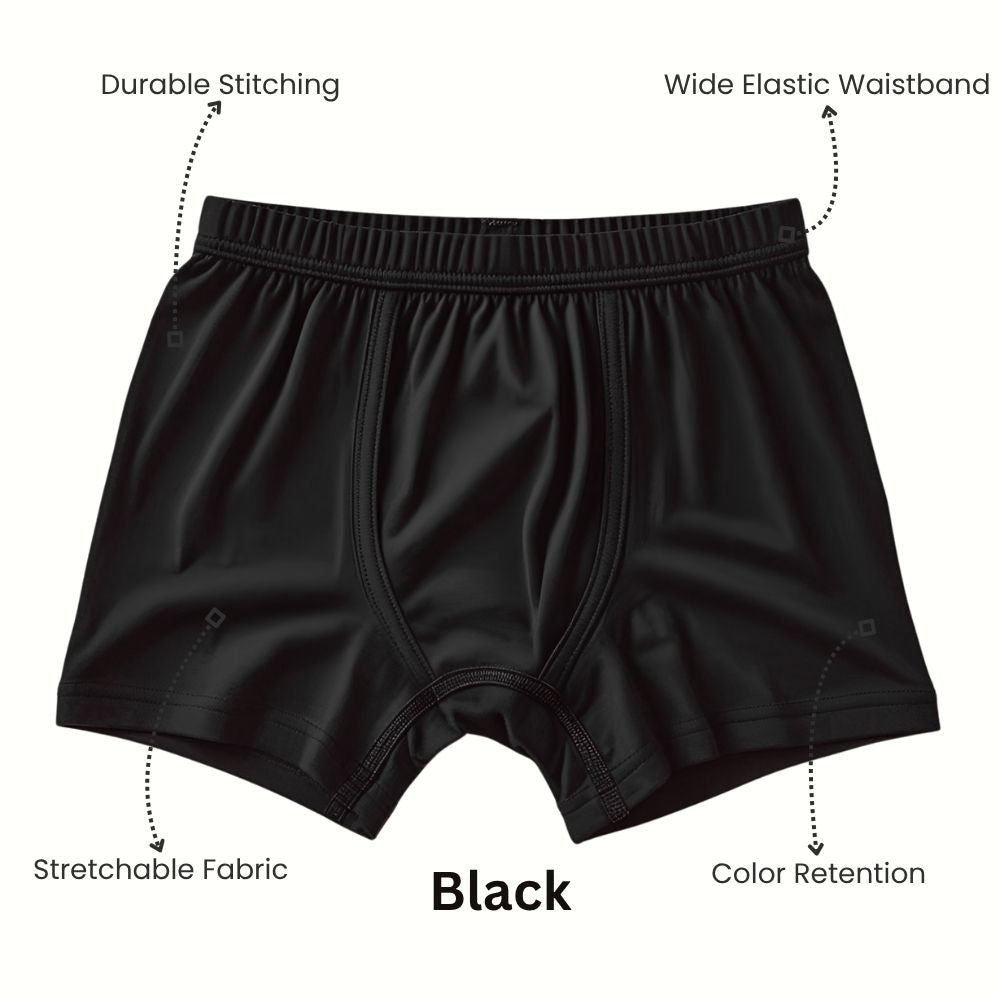 Premium Cotton Kids Trunks – 4 Pack