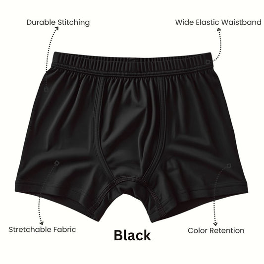 Premium Cotton Kids Trunks – 4 Pack