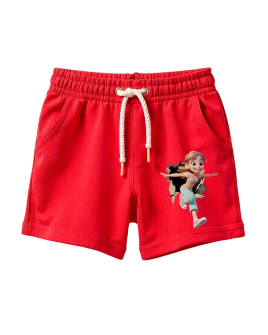 Girls Printed T-Shirt with Shorts Cotton Set