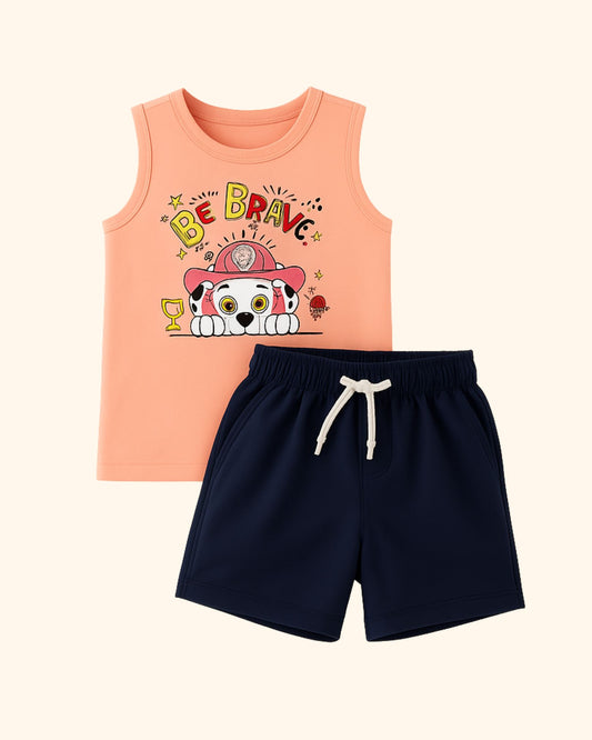 Stylish Kids Sleeveless Tee With Short Set