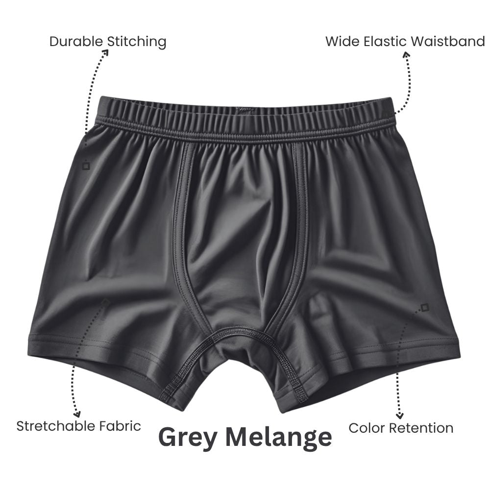 Premium Cotton Kids Trunks – 4 Pack