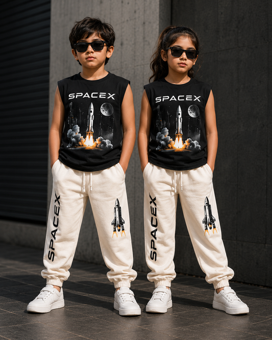 Fashion Sleeveless T-shirt and Track Set