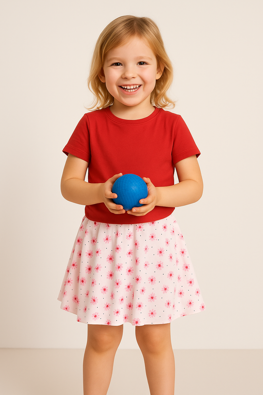 Baby Girls Mini Skirt with matching Red T-Shirt
