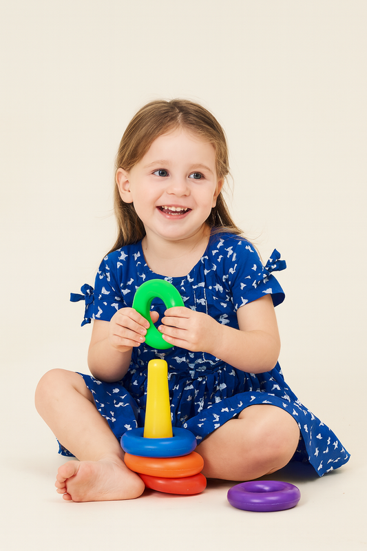 Floral Print Round-Neck Dress Half Sleeve