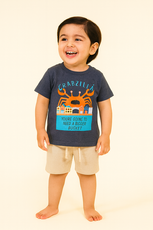 Junior Boys Blue Printed Cotton T-Shirt Shorts set