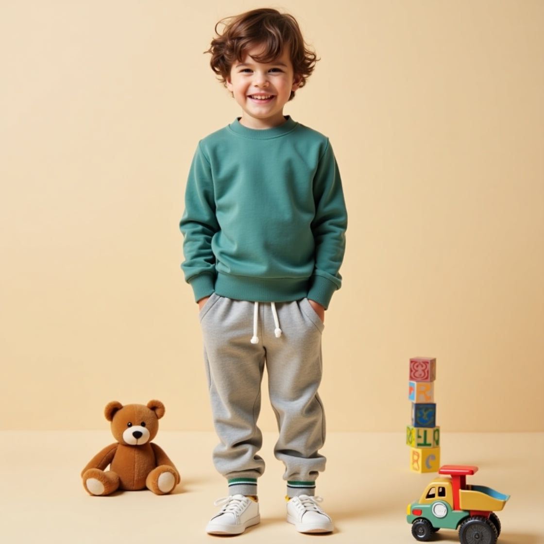 Stylish Sweatshirt Pant Combo (Mint Green & Grey Melange)