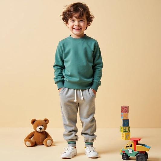 Stylish Sweatshirt Pant Combo (Mint Green & Grey Melange)